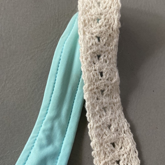 NWT L*Space Aqua Green Crochet Back Bikini Top🤍💙💚 - Picture 7 of 9